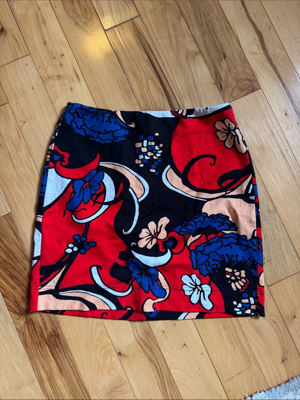 STAUD Floral Red Mini Skirt